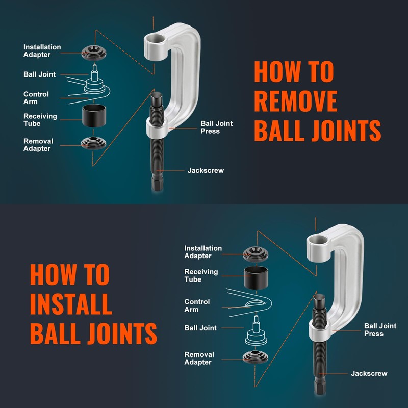 VEVOR Ball Joint Press Kit, 10 pcs Tool Kit, C-Press