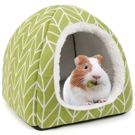 Tierecare Guinea Pig Hideout Hamster Bed Rabbit House Cave Accessories Cozy Hide-Out for Bunny Hedgehog Ferret Chinchilla&Other Small Animals (Green)