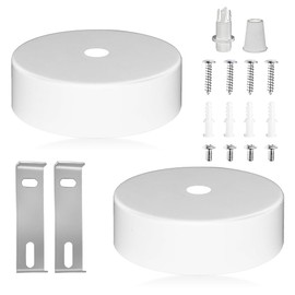 mizikuu Pack of 2 Canopy Metal White, 80 x 30 mm Ceiling Canopy, Canopy Lamp, Round Ceiling Lamp Cover, Ceiling Connection, Installation Kit, Lamp Canopy for Living Room, Hallway, Kitchen Chandelier