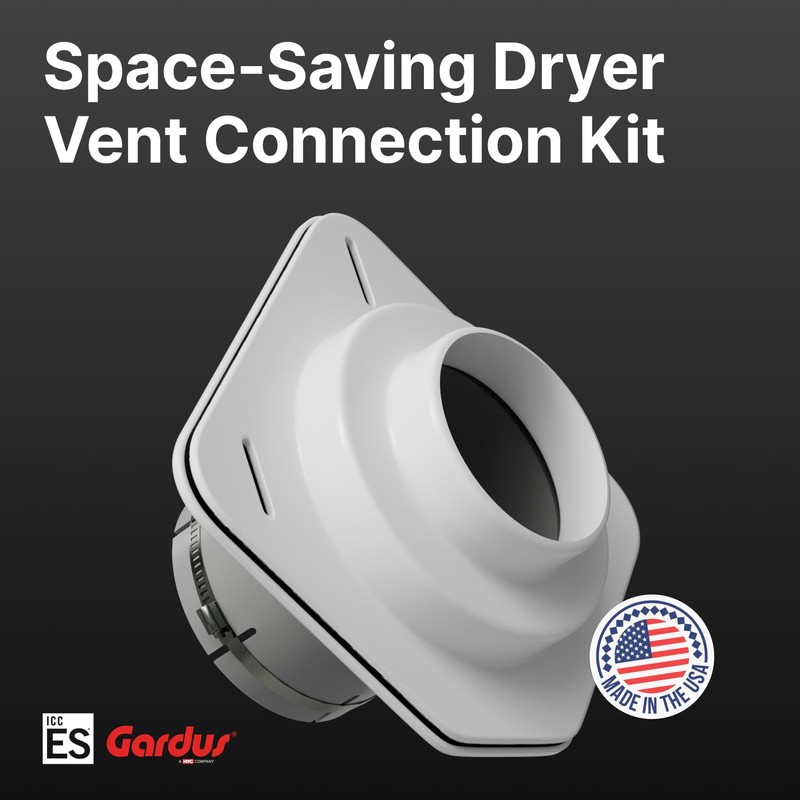 Gardus SnugDryer Space-Saving Dryer Vent Connection Kit, Only For New