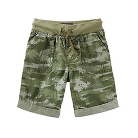 OshKosh Boys' Pull-On Poplin Shorts, Green, 18-24m