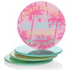 com-four® 8 x Glass Coasters for Drinks - Round Drinks