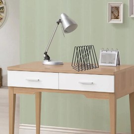 Mantouxixi 7-Slots Adjustable Triangle Desktop Book Magazine File Holder,Metal Wire Book Organizer Bookshelf Rack,File Folder Organizer Sorter Holder,Display Rack for Decoration Home Office - Black