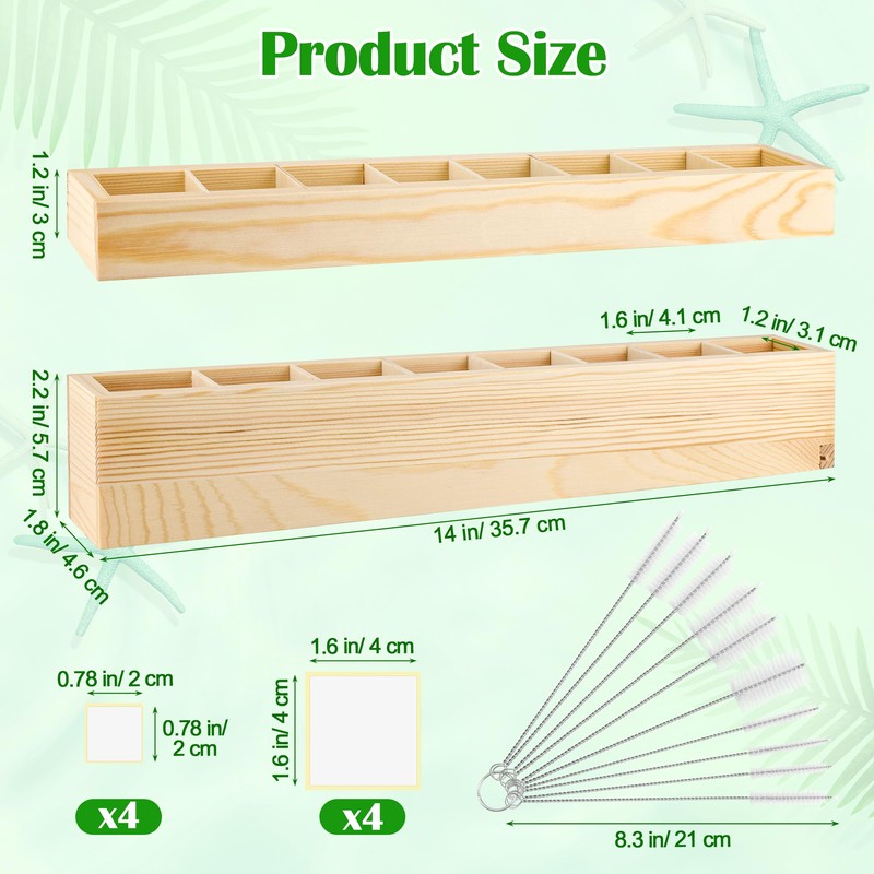 Anglekai 1+18PCS Wooden Straw Holder for Cabinet, Detachable Cupboard Straw