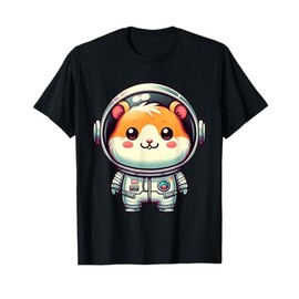 Cute Hamster Astronaut Helmet Space Men Women Kids T-Shirt