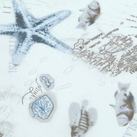 BESTRIPES Fabric Beach Shower Curtain, Ocean Coastal Shower Curtain, Ivory Blue Beach Shower Curtains for Bathroom, Waterproof Bathroom Curtains, 72" W x 72" H