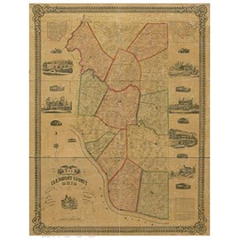 Clermont County Ohio 1857 - Wall Map with Homeowner Names - Farm Lines - Old Map Reprint