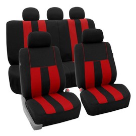 We Are Young Life is Fun WYLF Car Seat Covers Striking Striped Seat Covers RED Full Set, Seat Solid Bench Car Seat Cover Universal Fit Car Seat Protector for Vans Car Truck and SUV Seat Covers