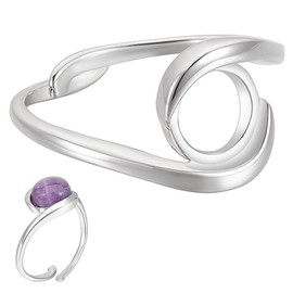 BENECREAT 1 x Sterling Silver Ring Base, Round Cabochon Setting, 7 mm Tray, 1 Piece, Silver