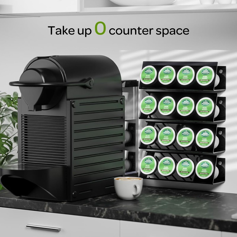 LifeMoreasy K Cup Holders, Acrylic Coffee Pods Organizer Stand Magnetic