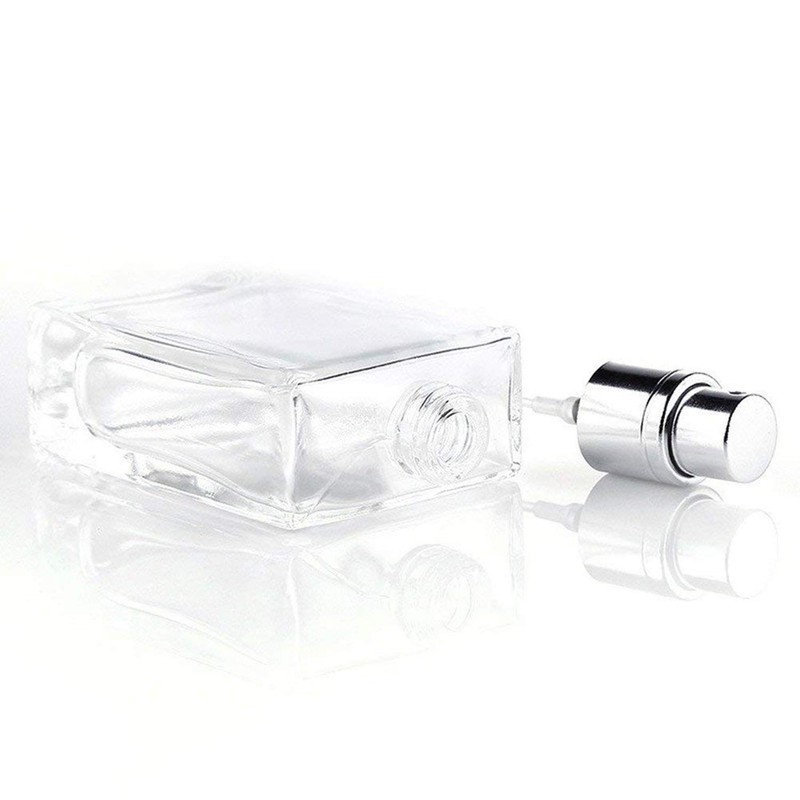 2 Pack - 30ML Flint Glass Refillable Perfume Bottle, Square