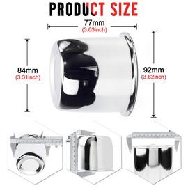 RTrhinoTuning 4PCS 3.31in Push Through Trailer Wheel Center Caps Hub Caps for 84mm/ 3.31" Truck Rim Bores Chrome Center Cap for Rims