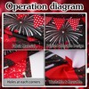 40th Wedding Anniversary Banner Backdrop - Black Red Happy 40th