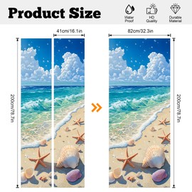 AOHMPT Self-Adhesive Refrigerator Wrap Set - Removable Vinyl Fridge Stickers, Peel & Stick Door Mural Decor for Kitchen, Bar, Office 32.3x78.7