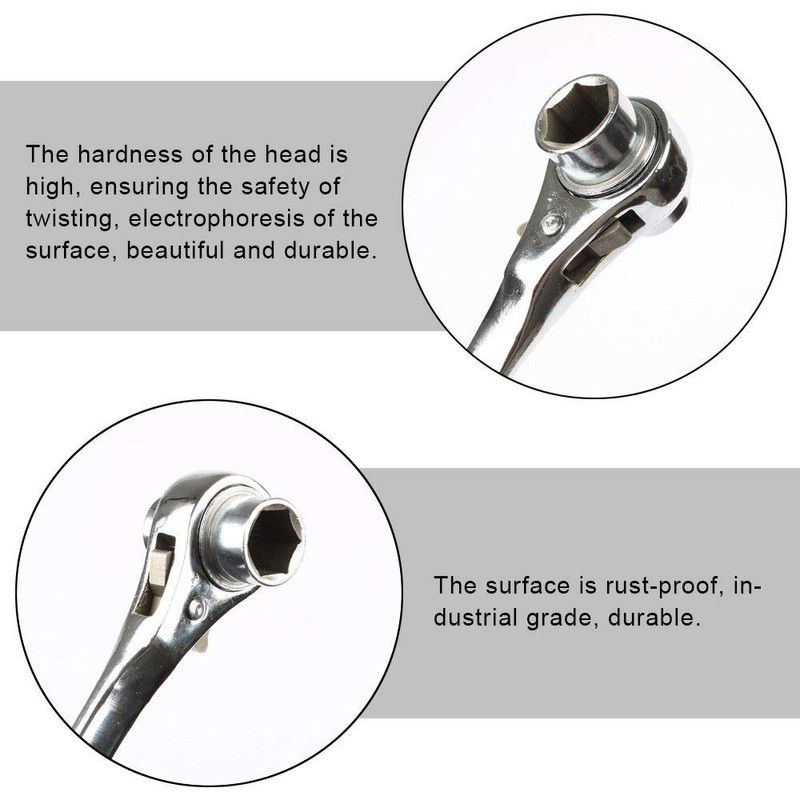 MASO H14134 19mm x 24mm Hexagonal Scaffold Ratchet Wrench Stainless