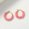 KELITCH Hoop Earrings Colorful Beaded Stud Earrings Round Small Drop