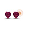 Solid 14K Rose Gold 4mm Heart Created Red Ruby July