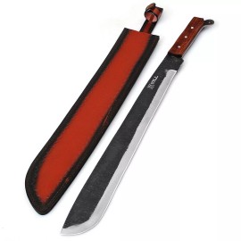 VOORHEES EXTRA LONG CARBON STEEL FULL TANG OUTDOOR BUSH MACHETE + FREE SHEATH