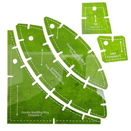 5 Pieces Quilting Template Set,Double Wedding Ring Quilt Templates Acrylic,Reusable Hand Patchwork Quilting Ruler,Practical Sewing Pattern Tools for Friends Family