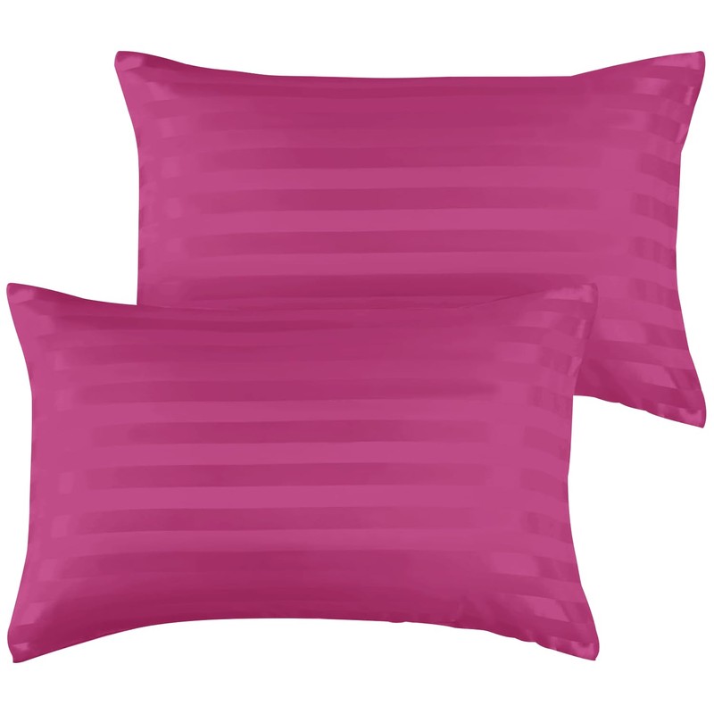 Yorkshire Bedding Pillow Cases 2 Pack Brushed Microfiber Housewife Striped