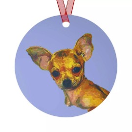 Doggylips™ Chihuahua 'Belle' Metal Ornaments - Add Some Whimsical Charm to Your Holiday Dec