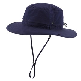 Decentron UPF 50+ Protection Sun Hat Men Waterproof Bucket Hat for Fishing Hiking Camping Navy Blue