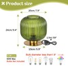 Soutas Glass Globe Table Lamp, Mid Century Modern Green Table