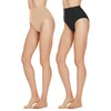 MeMoi Women's Bodysmoothers 2 Pair Pack High-Waist Sculpting Brief Nude-Black