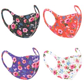 Zac's Alter Ego Set of 4 Non Medical Stylish Floral Print Value Face Masks