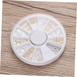 TOVINANNA Alloy Nail Art Stickers 12-Piece Set Round Plates for DIY Manicure Fashion Nail Decals for Girls and Creative Art Projects