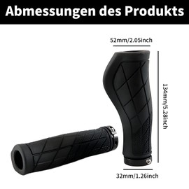 Aiyraa Ergonomic Bicycle Grips, Non-Slip MTB Grips with Lock-On Design, Handlebar Grips for 22.2 mm Bicycle, Mountain Bike and Trekking Bike, Bicycle Grips for Road Bike and City Bike