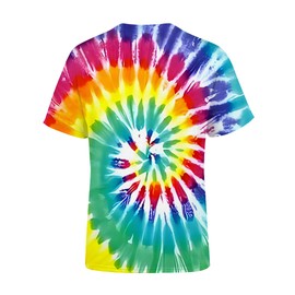 Generic Tie Dye Shirts for Men Women, Unisex Retro 80S Hippies Senior Tie-Dye Tee Tshirt, Colorful Rainbow Crewneck T-Shirts, Tiedye M