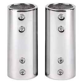 2-Way Straight Pipe Fitting Connectors, Prefdo 2PCS 316 Stainless Steel Cast Hand Rail Tube Connectors, Heavy Duty Nipples Connector Spare Part for Boat Yacht DIY Project (1Inch/25mm)