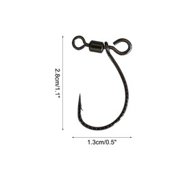 Fishing Hooks, 24 Pieces Dropshot Hooks for Bass with Drop Shot Swivels, Wacky Rig Hooks for Bass Catfish Trout Carp