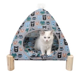 Nockovi Grey Cat Tent House、Cat's Nest, Portable Indoor/Outdoor Pet Tent House for Cats, Puppies and Other Small Animals