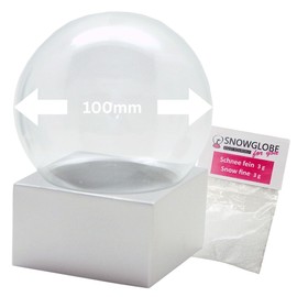 Snowglobe for You 40069 DIY Snow Globe with 1 x Snow | Do it Yourself with Glass Ball and Polyresin Base Silver | 100 mm Diameter 120 mm Height | Individual Shaking Ball Glitter Ball | 40069