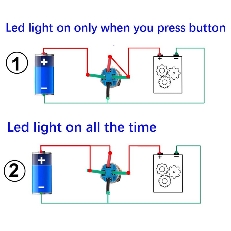 Gebildet 2pcs 0.47 Inch/12mm Stainless Steel Momentary Push Button Switch