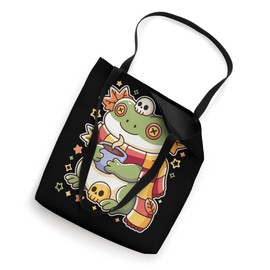 Frog Rana Drinking Hot Chocolate Spooky Creepy Frog Lover Tote Bag