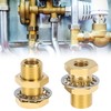 QWORK 1/4 Bulkhead Brass Pipe Fitting Anchor Coupling, 4 Pcs
