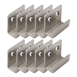 CUTOOP 10pcs Brushed Stainless Steel Photo Frame Fasteners Tile Pendant Hooks Tile Display Hanging Cord U Shaped Hanger (20mm Inner Width)