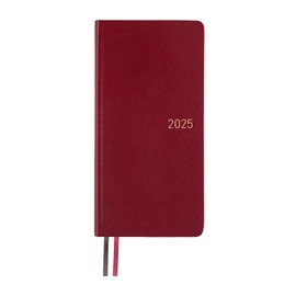 Almost Daily Notebook, 2025 Weeks, Fine Classic/Pomegranate, Weekly Notebook, Weekly Left, Slim Vertical
