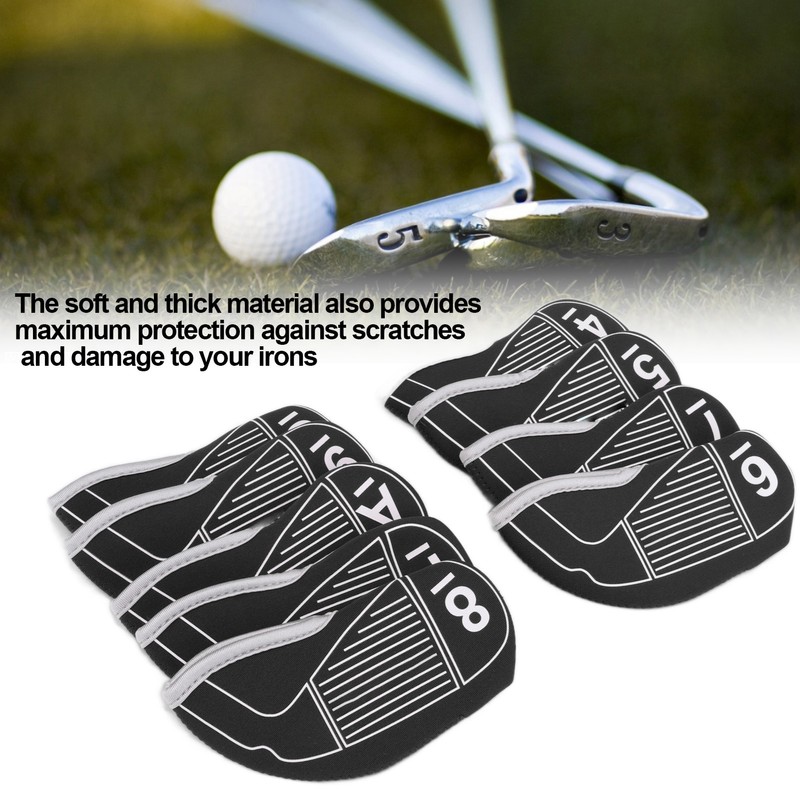 9pcs/set Golf Iron Head Covers Set Waterproof Golf Club Head