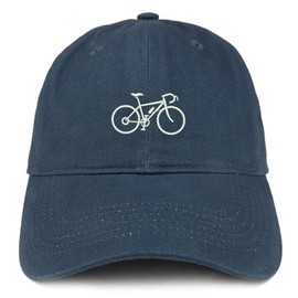 Trendy Apparel Shop Mountain Bike Embroidered Unstructured Cotton Dad Hat - Navy
