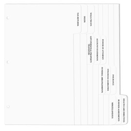 5 Pack 12 Tabs Estate Planning Index Tab Dividers Estate Organizer with Labels 9 * 11Inch Index Divider Tabs 3-Ring Binders for Estate Planning Attorney Personal Use (1 Set of 12)