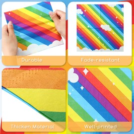50 Pcs Glow Party Napkins Neon Birthday Party Rainbow Disposable Paper Napkins Musical Leaf Party Supplies Party Napkins Soccer Birthday Party Decorations Rainbow Party Supplies for Party (Rainbow)