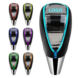 SPOOEABODY LED Crystal Car Shift Knob - LED Illuminated Gear Shift Knob with 7 Light Colors, Universal 8/10/12MM Hole, for Cars Without Button Shifter Knobs (for Toyo-oota Logo)