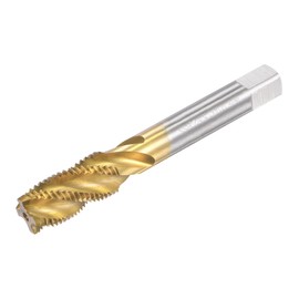 sourcing map Tap with Spiral Groove M14 x 1.5 High Speed Steel Titanium Coated Machine Tap 4 Flute Thread Cutting Tool H2 Tolerance
