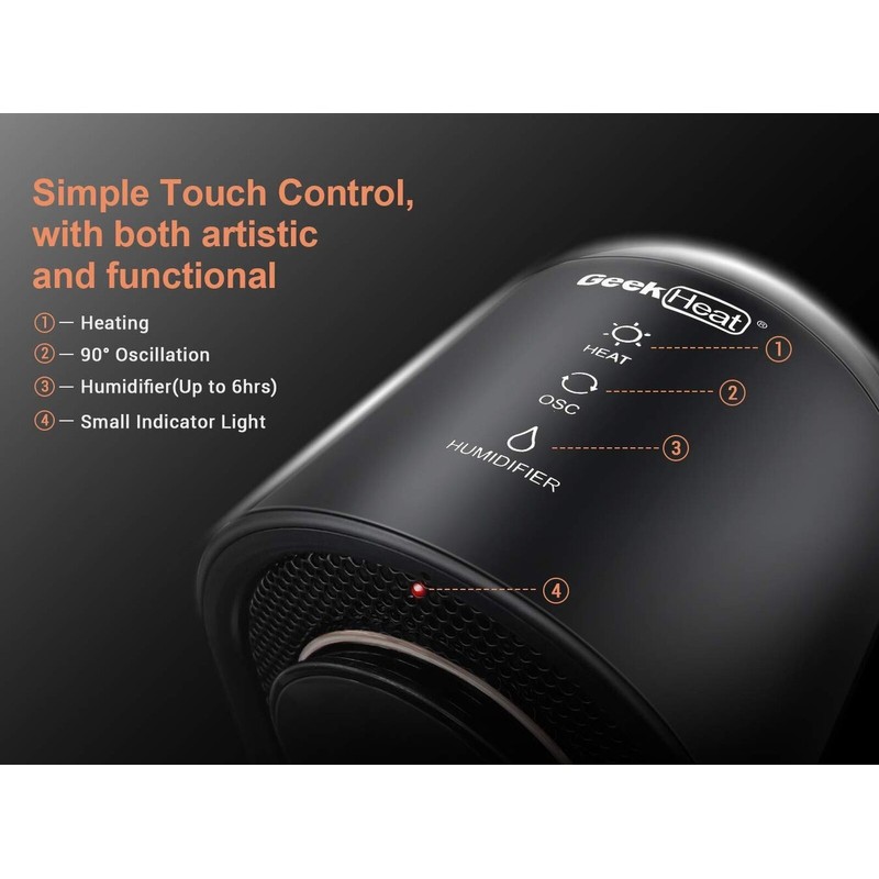 Geek Heat Space Heater, Portable Electric Heater with Humidifier Function,