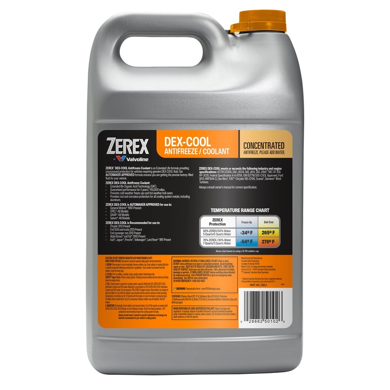 Zerex Dex-Cool Concentrate Antifreeze Coolant 1 Gallon