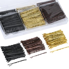 Bobby Pins, 300 Pcs Bobby Pins in Brown, Blonde, and Black for Women, 2 Inch Hair Pins with Storage Box, Secure Hold